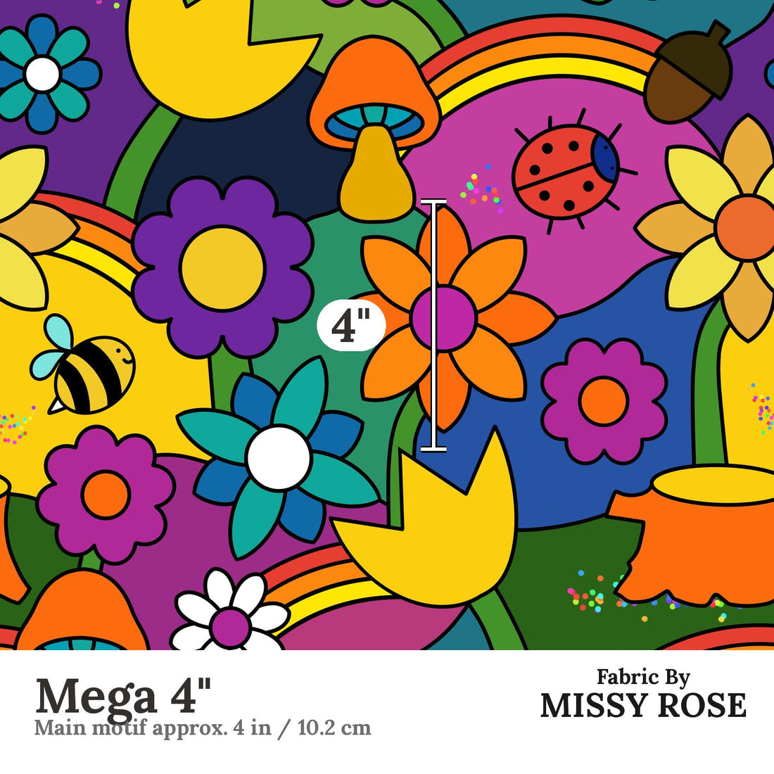 Scandi 1 Mega 4 inch print scale guide | Fabric by Missy Rose