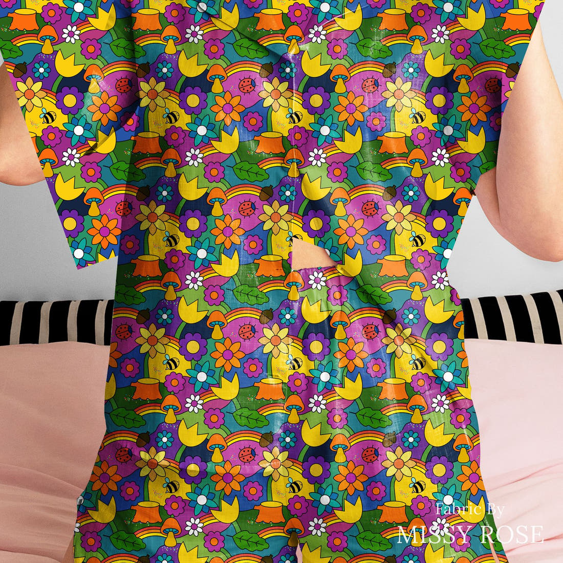 Scandi 1 made up as women's pyjamas - see how the print looks made up | Fabric by Missy Rose