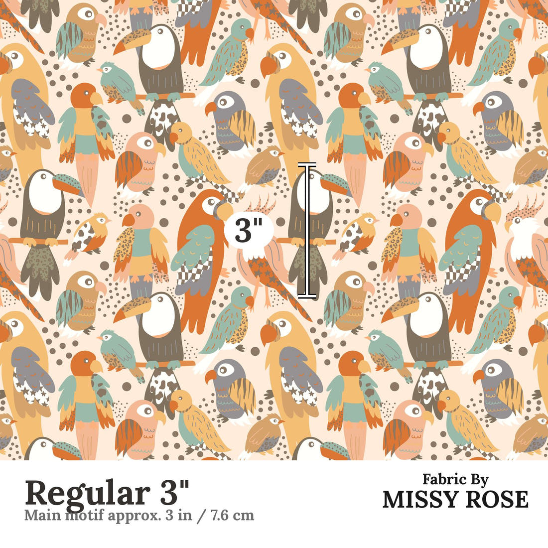 Scandi 10 Regular 3 inch print scale guide | Fabric by Missy Rose