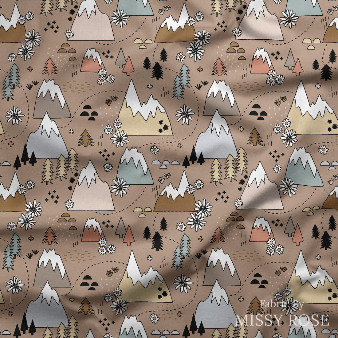 Scandi 12 draped fabric mockup - custom printed fabric by the metre | Fabric by Missy Rose