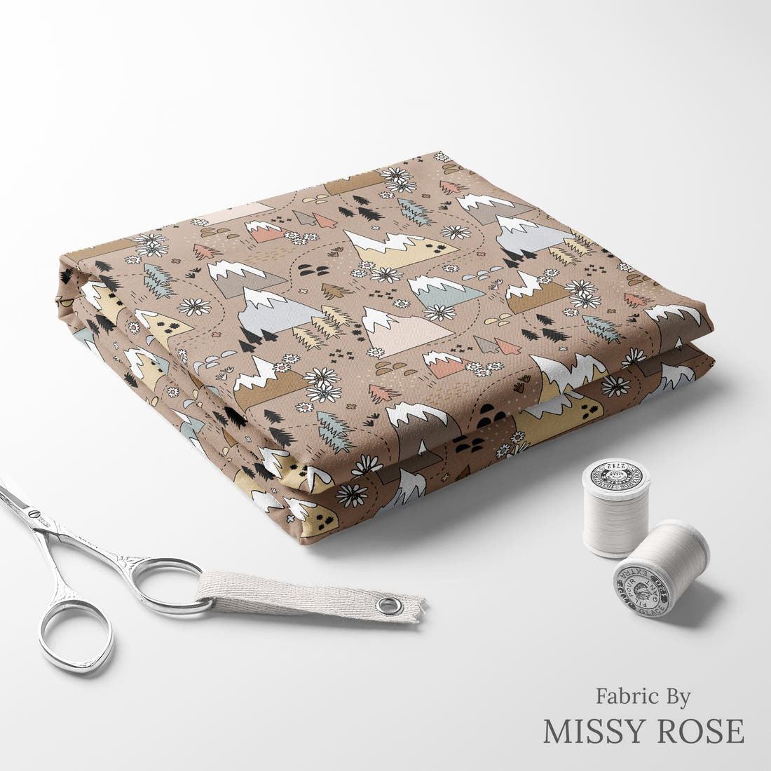 Scandi 12 folded fabric stack with matching thread - pre-order fabric Australia | Fabric by Missy Rose