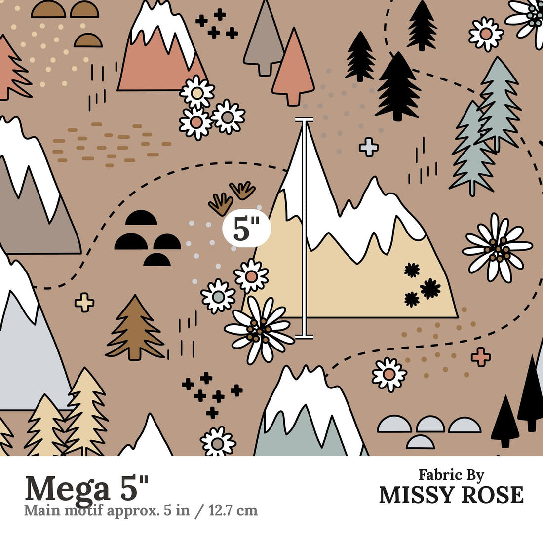 Scandi 12 Mega 5 inch print scale guide | Fabric by Missy Rose