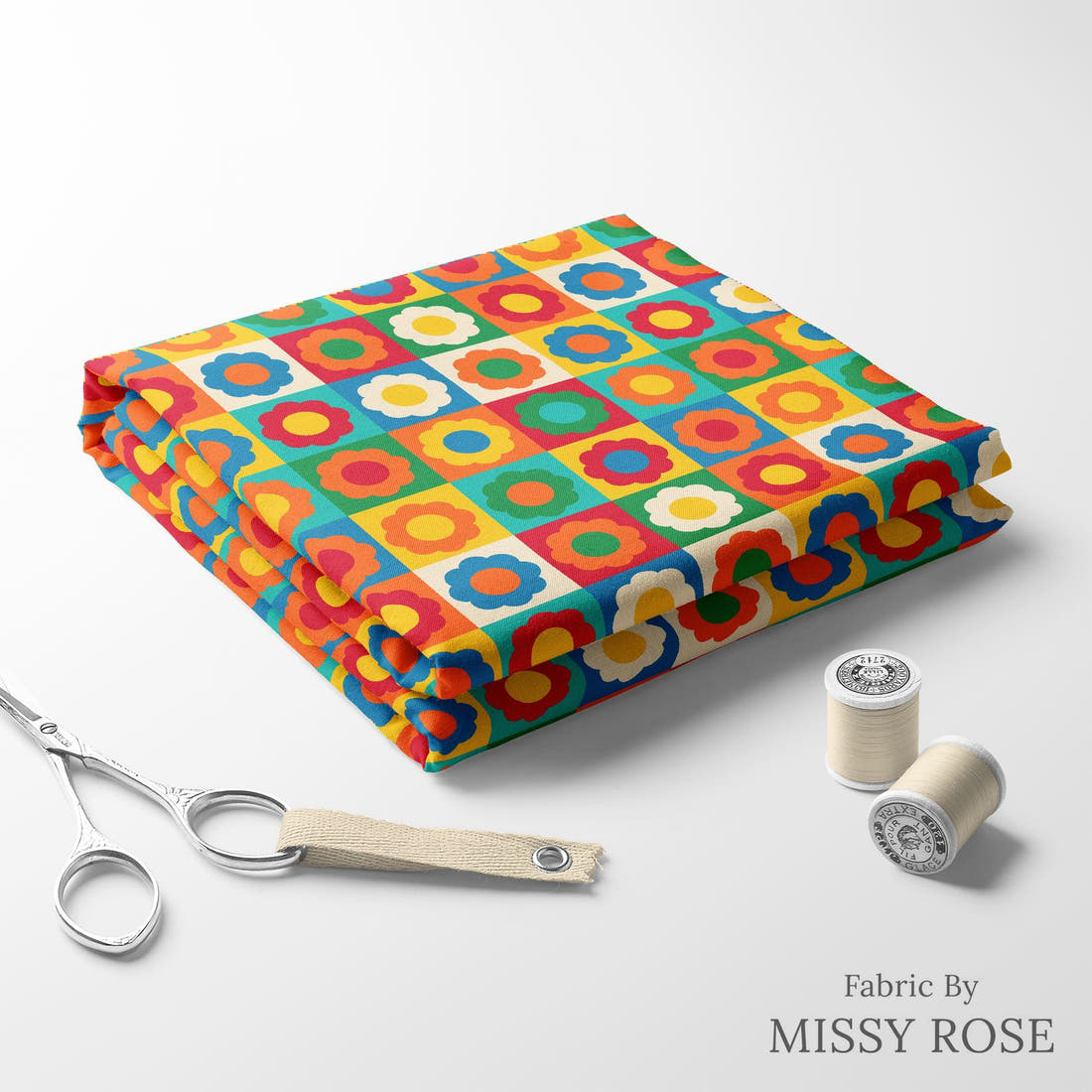 Scandi 13 folded fabric stack with matching thread - pre-order fabric Australia | Fabric by Missy Rose