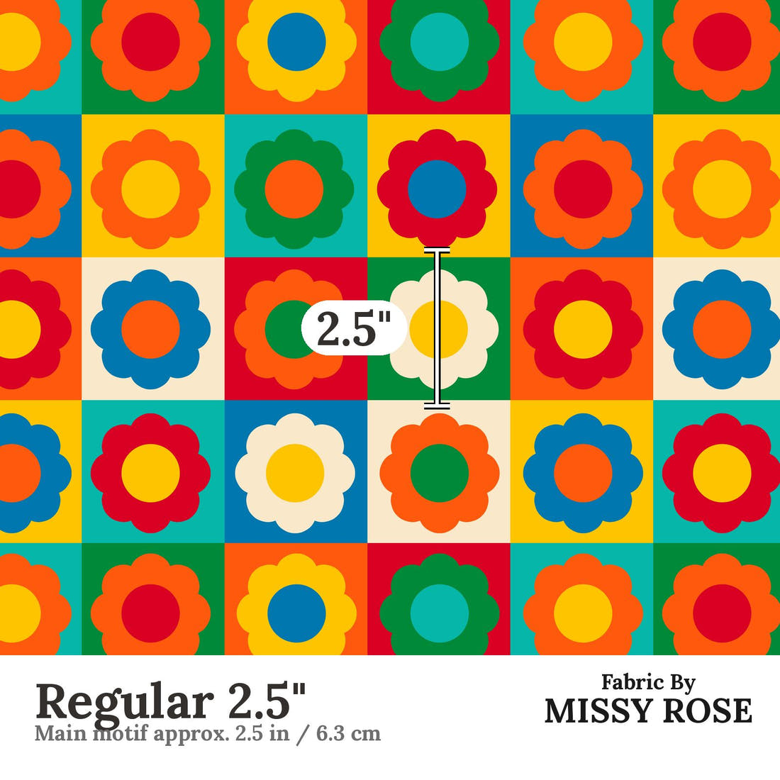 Scandi 13 Regular 2.5 inch print scale guide | Fabric by Missy Rose