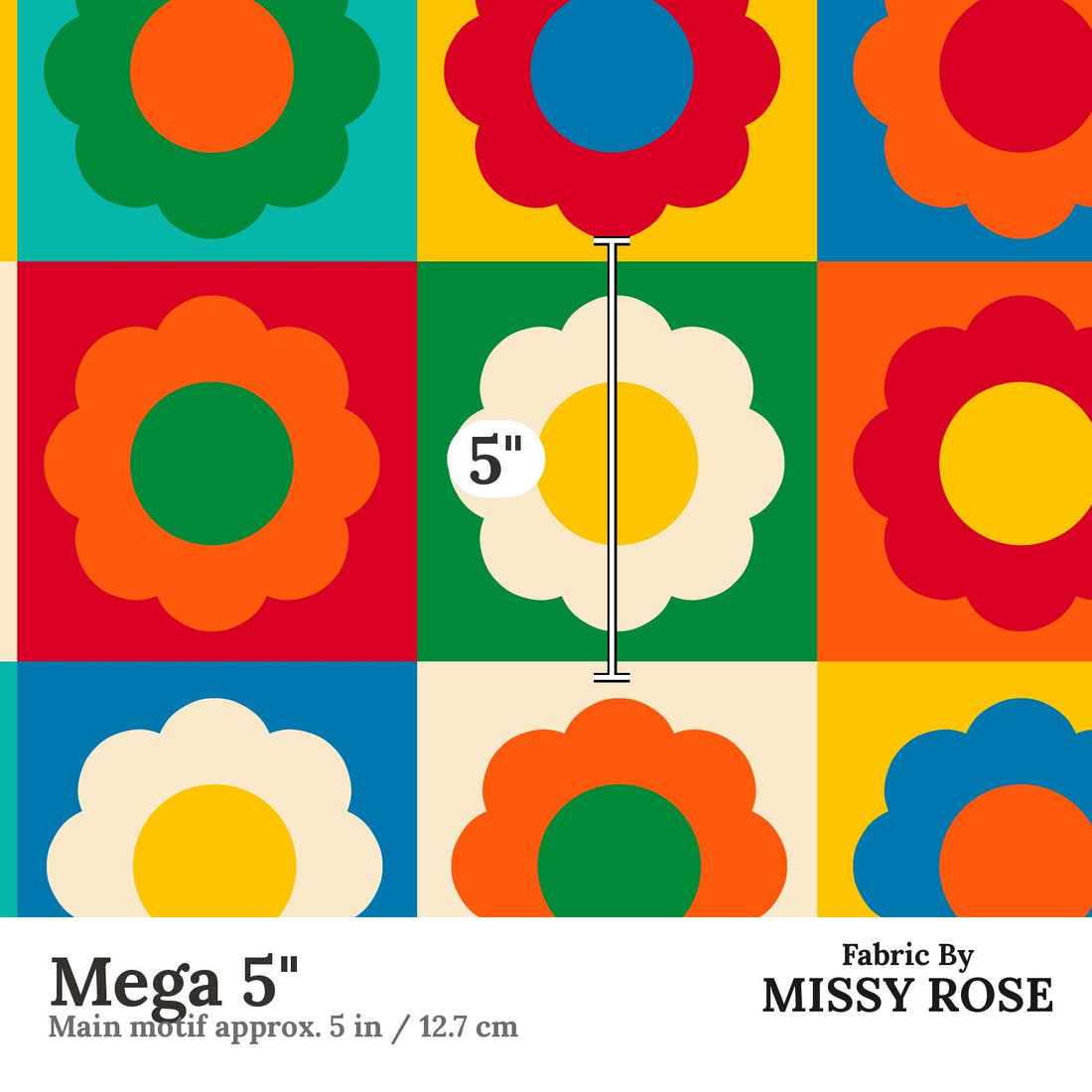 Scandi 13 Mega 5 inch print scale guide | Fabric by Missy Rose