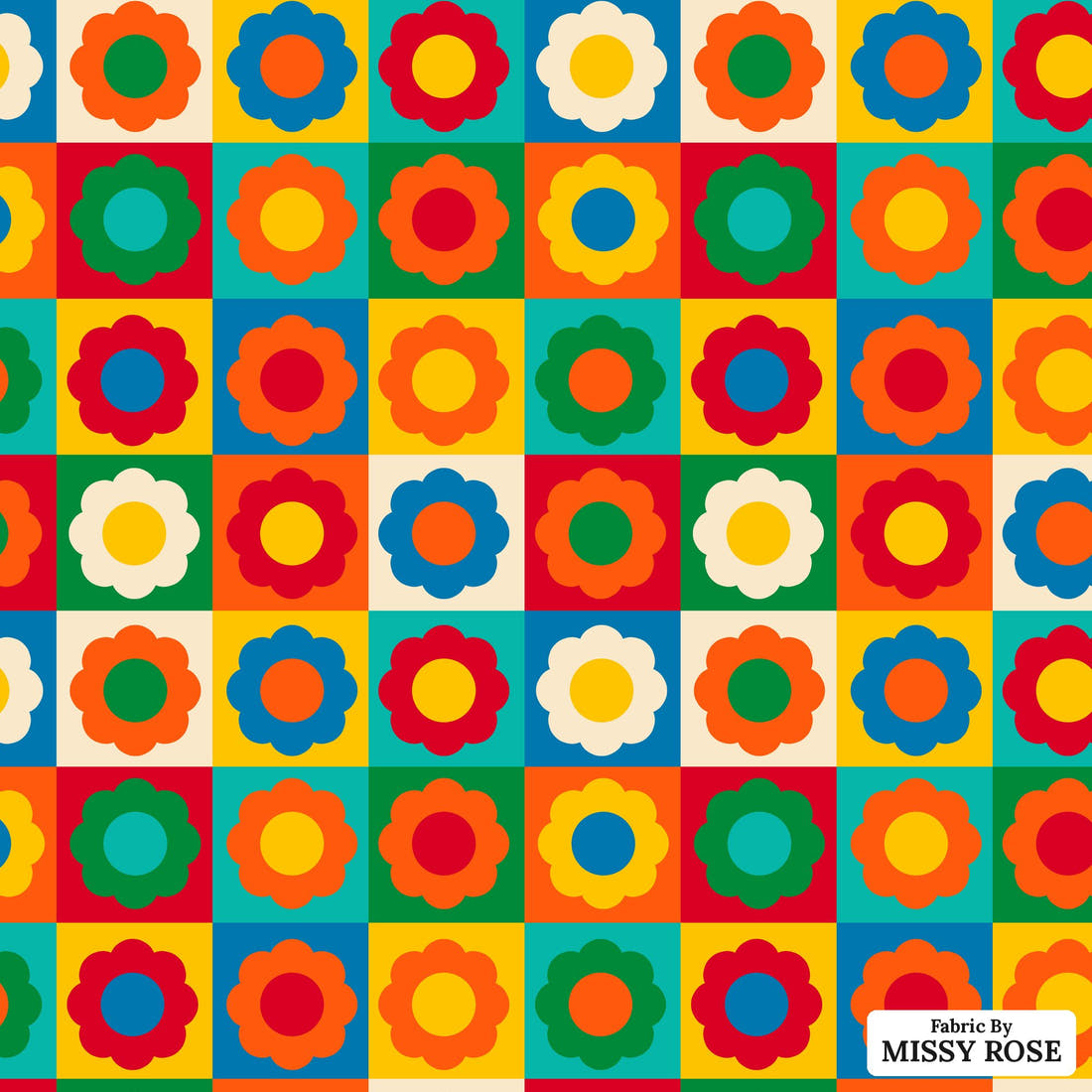 Scandi 13 - flat view of the print, zoom in for detail | Fabric by Missy Rose