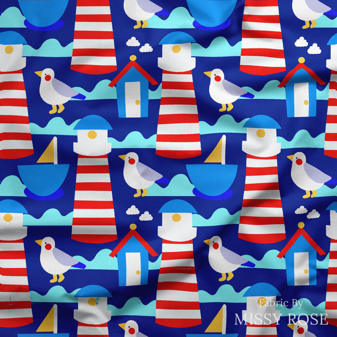 Scandi 14 draped fabric mockup - custom printed fabric by the metre | Fabric by Missy Rose