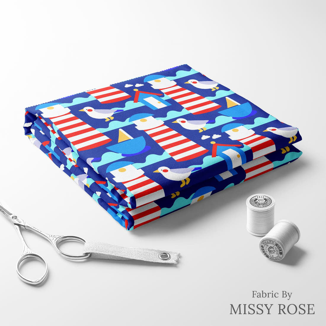 Scandi 14 folded fabric stack with matching thread - pre-order fabric Australia | Fabric by Missy Rose