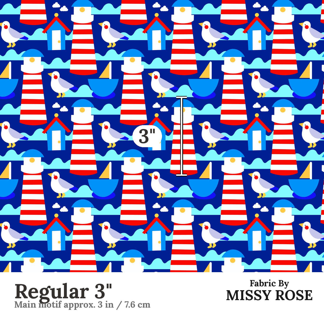 Scandi 14 Regular 3 inch print scale guide | Fabric by Missy Rose