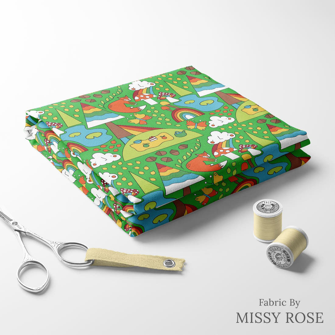 Scandi 15 folded fabric stack with matching thread - pre-order fabric Australia | Fabric by Missy Rose