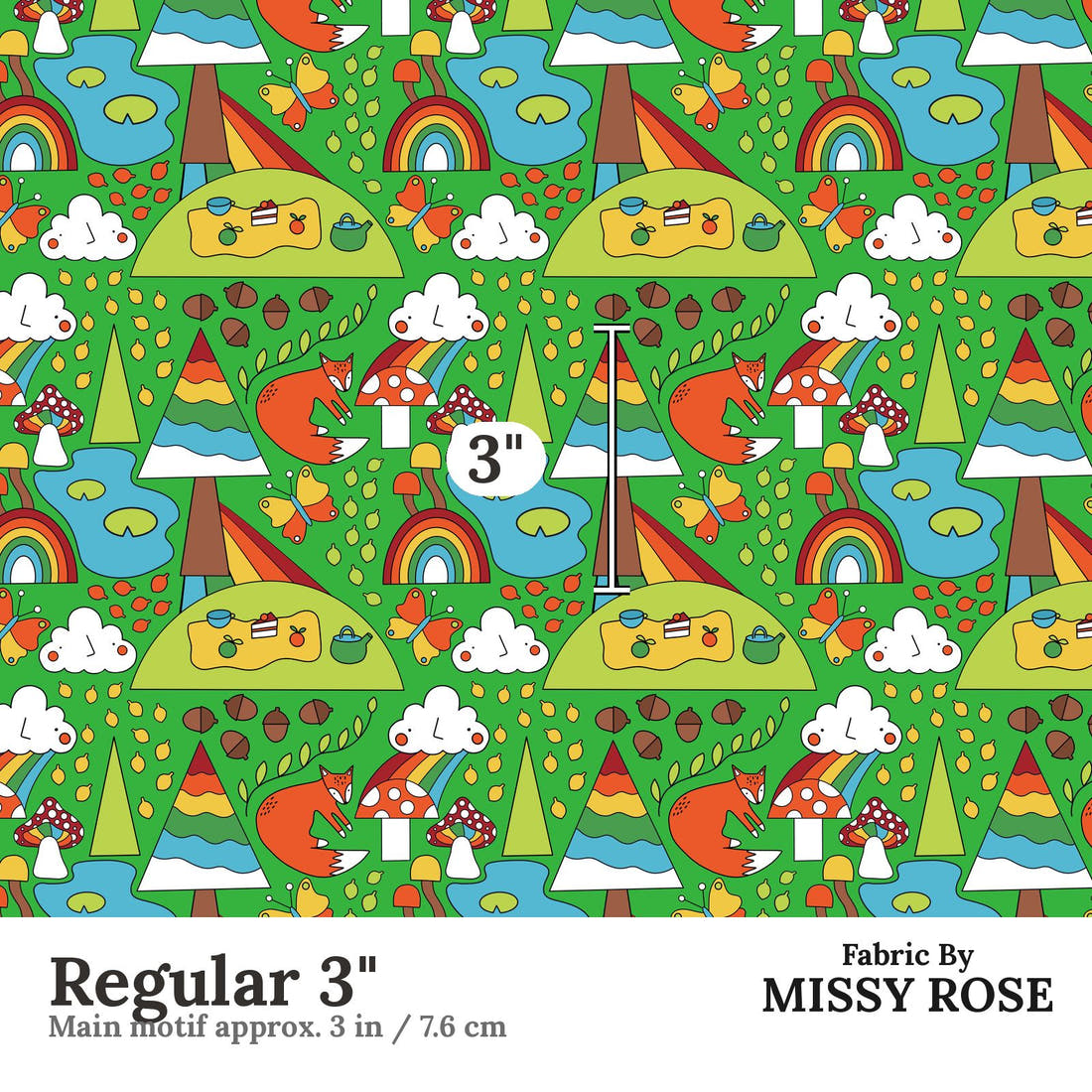 Scandi 15 Regular 3 inch print scale guide | Fabric by Missy Rose