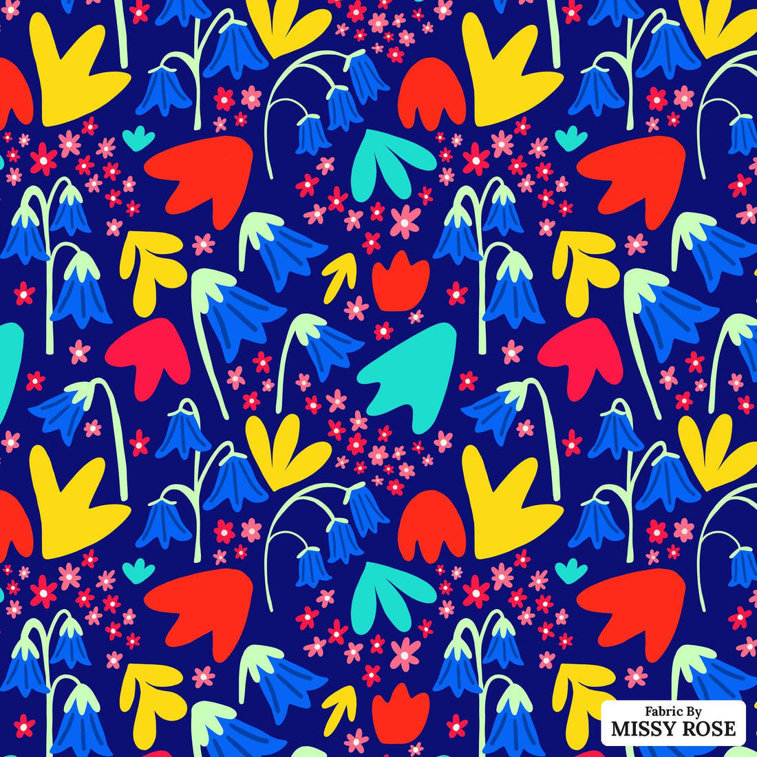 Scandi 16 - flat view of the print, zoom in for detail | Fabric by Missy Rose
