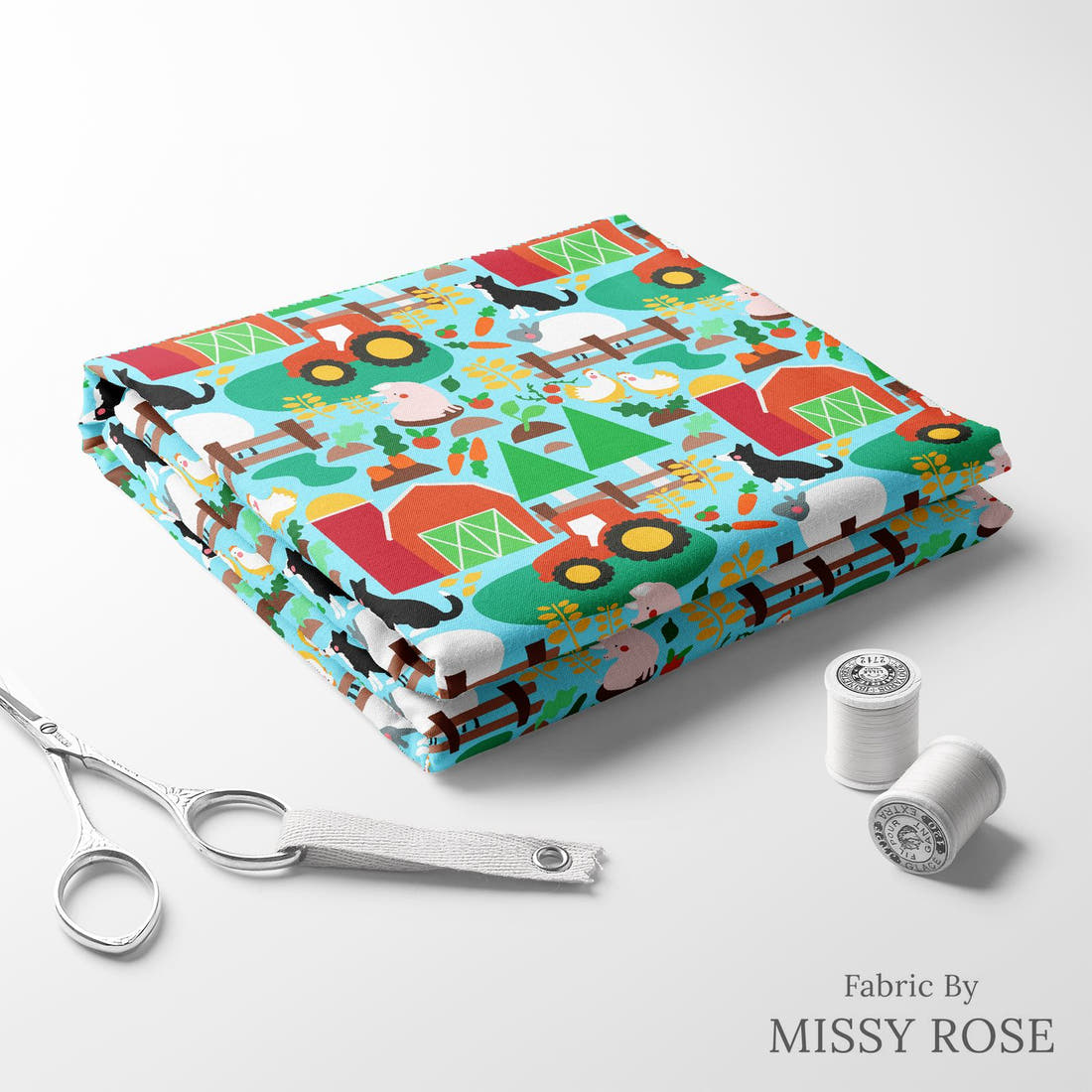 Scandi 17 folded fabric stack with matching thread - pre-order fabric Australia | Fabric by Missy Rose