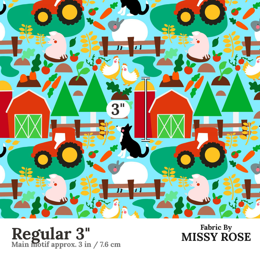 Scandi 17 Regular 3 inch print scale guide | Fabric by Missy Rose