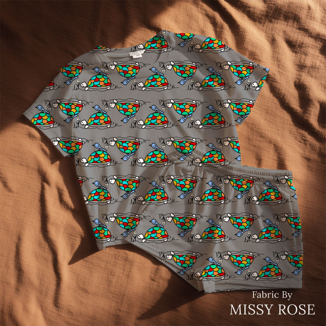 Scandi 18 made up as a lounge set - see how the print looks made up | Fabric by Missy Rose