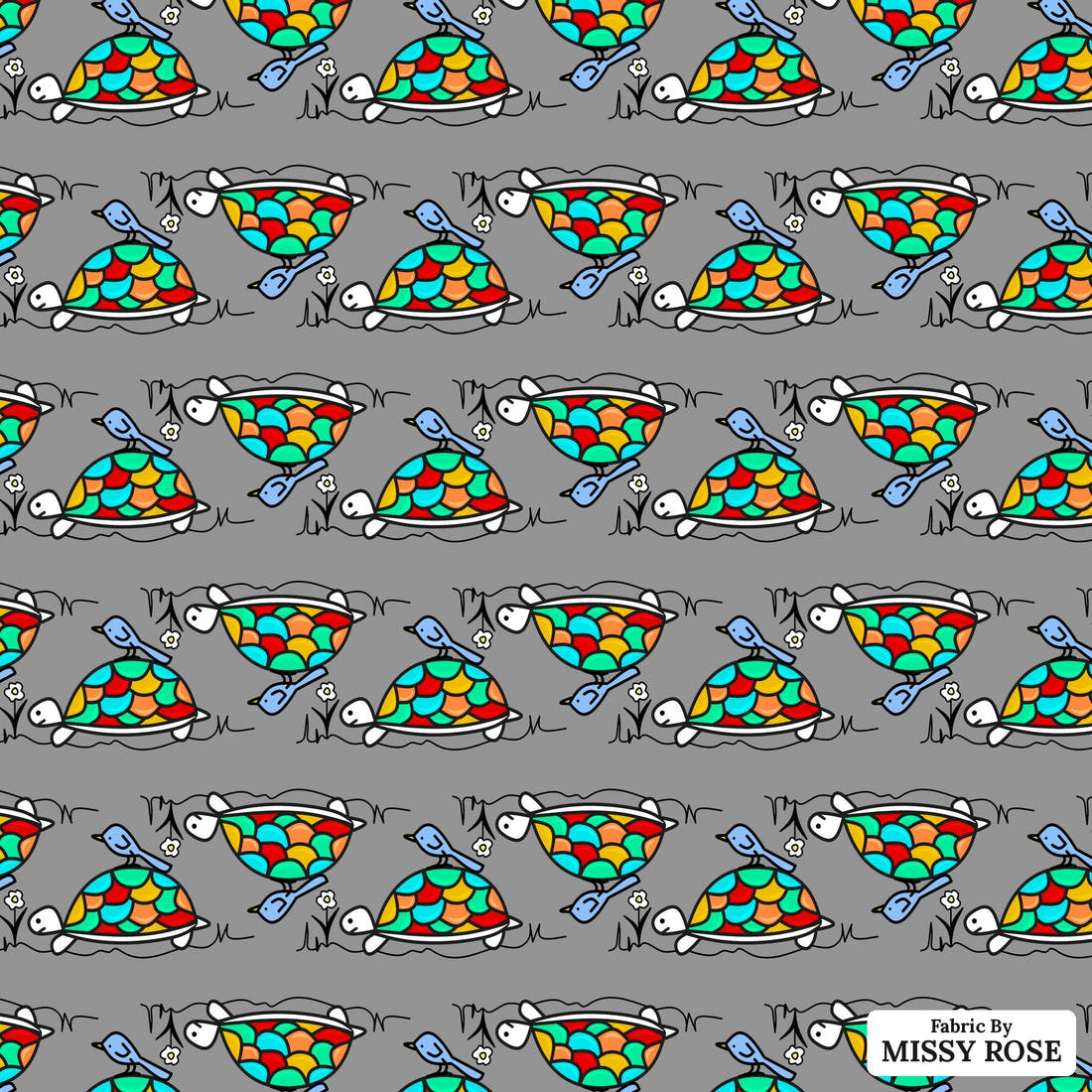 Scandi 18 - flat view of the print, zoom in for detail | Fabric by Missy Rose