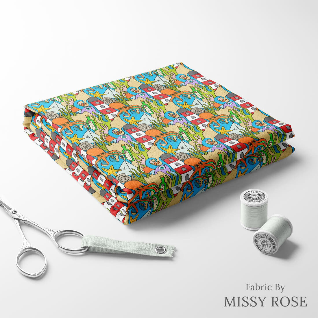 Scandi 19 folded fabric stack with matching thread - pre-order fabric Australia | Fabric by Missy Rose