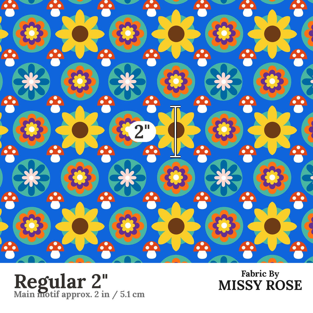Scandi 2 Regular 2 inch print scale guide | Fabric by Missy Rose