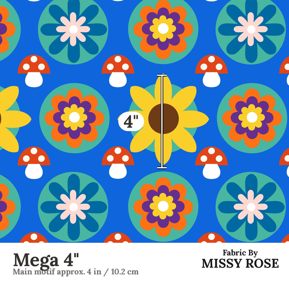 Scandi 2 Mega 4 inch print scale guide | Fabric by Missy Rose