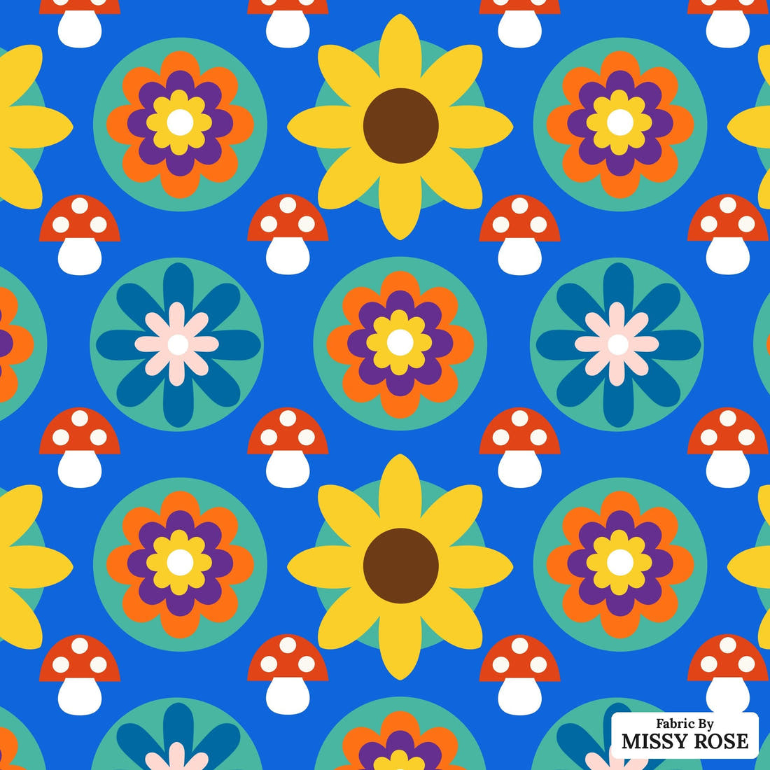 Scandi 2 - flat view of the print, zoom in for detail | Fabric by Missy Rose