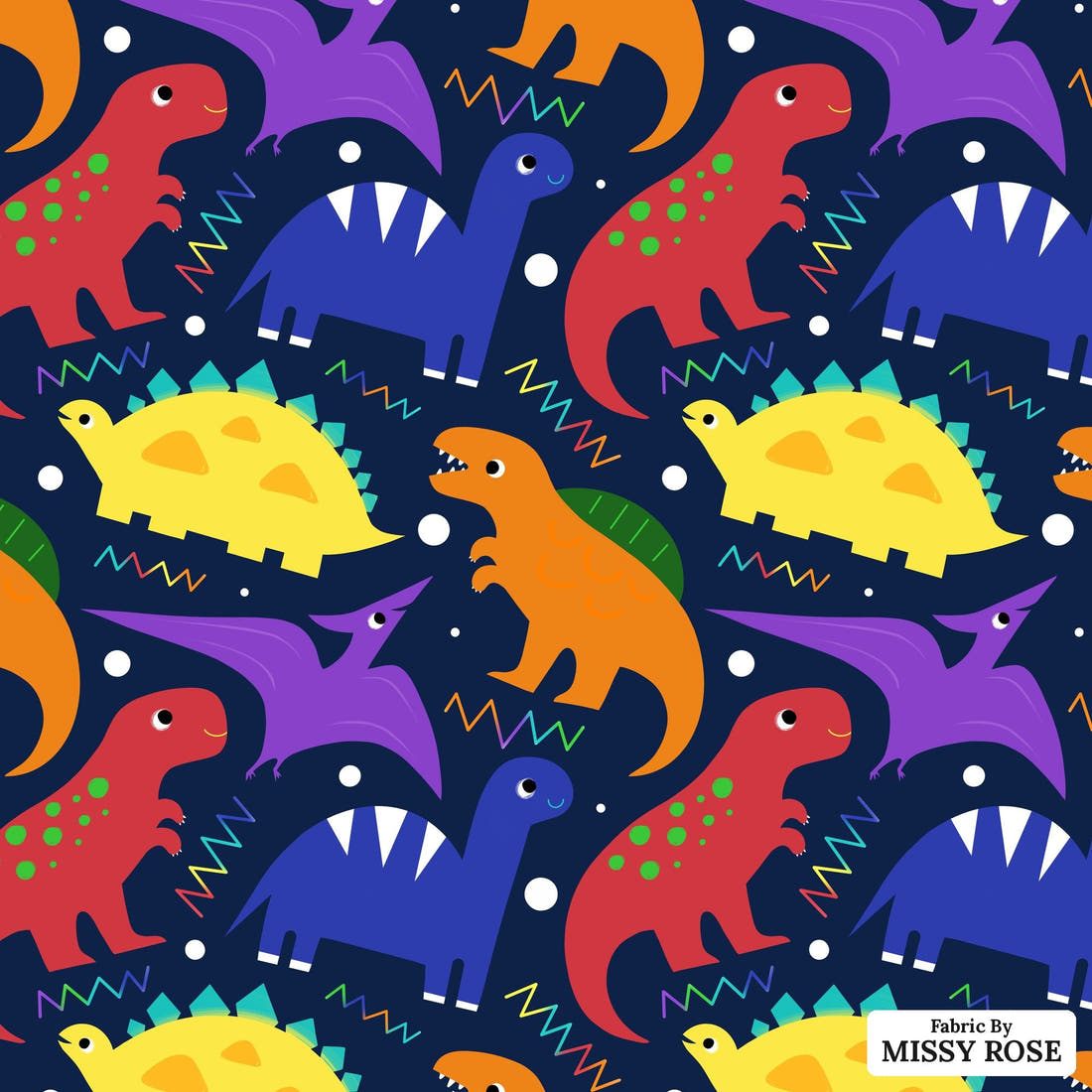 Scandi 20 - flat view of the print, zoom in for detail | Fabric by Missy Rose