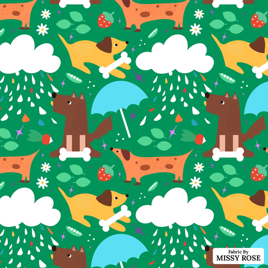 Scandi 21 - flat view of the print, zoom in for detail | Fabric by Missy Rose