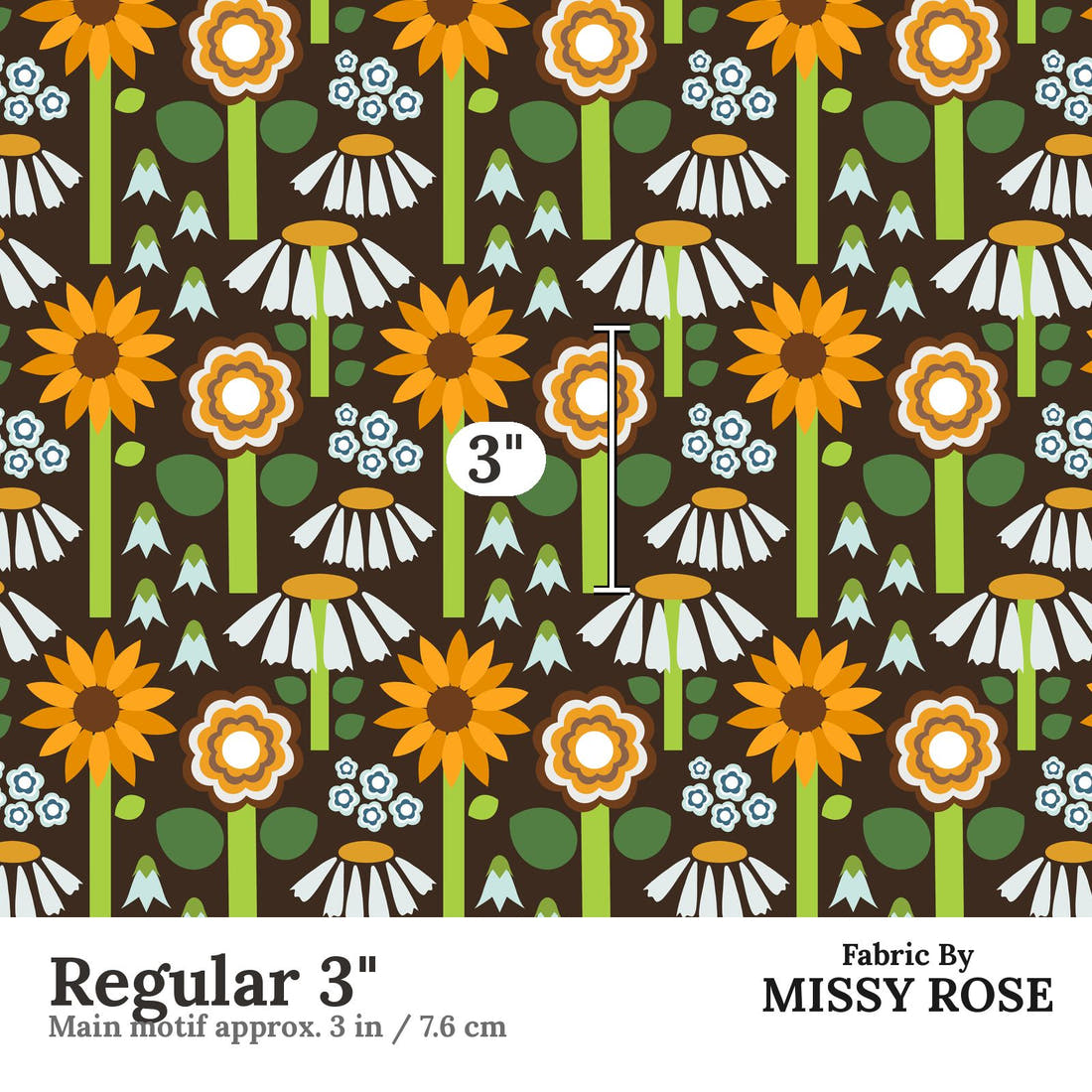 Scandi 22 Regular 3 inch print scale guide | Fabric by Missy Rose