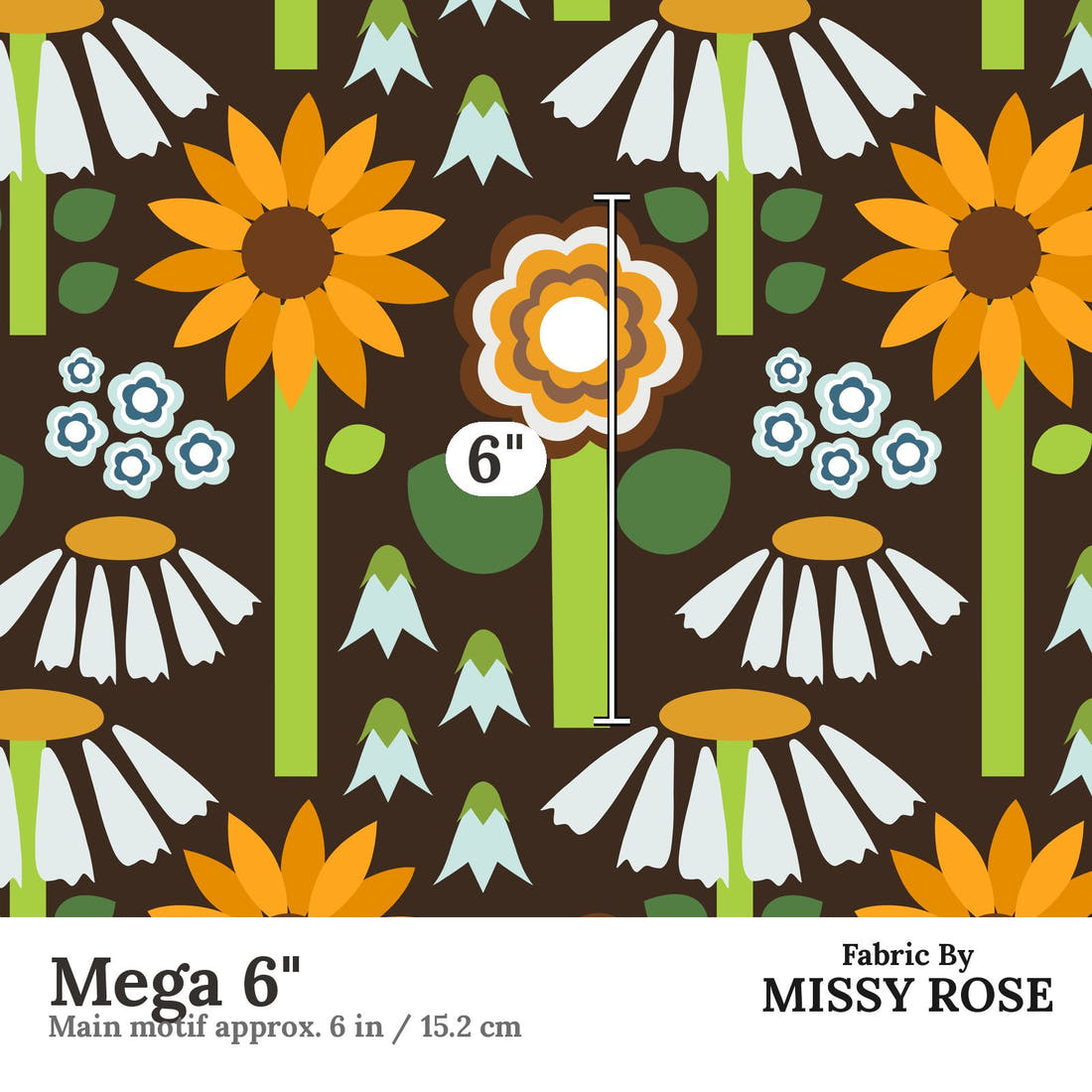 Scandi 22 Mega 6 inch print scale guide | Fabric by Missy Rose
