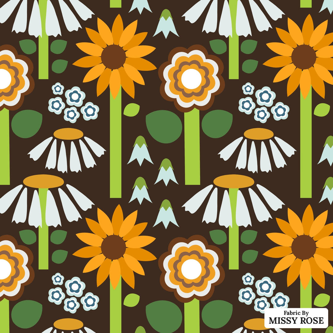 Scandi 22 - flat view of the print, zoom in for detail | Fabric by Missy Rose