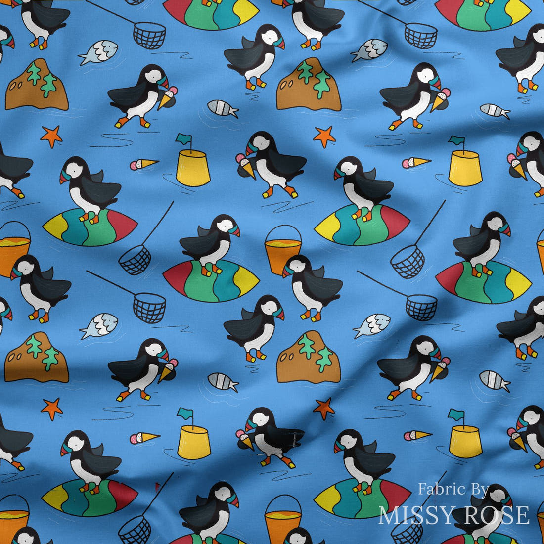 Scandi 23 draped fabric mockup - custom printed fabric by the metre | Fabric by Missy Rose