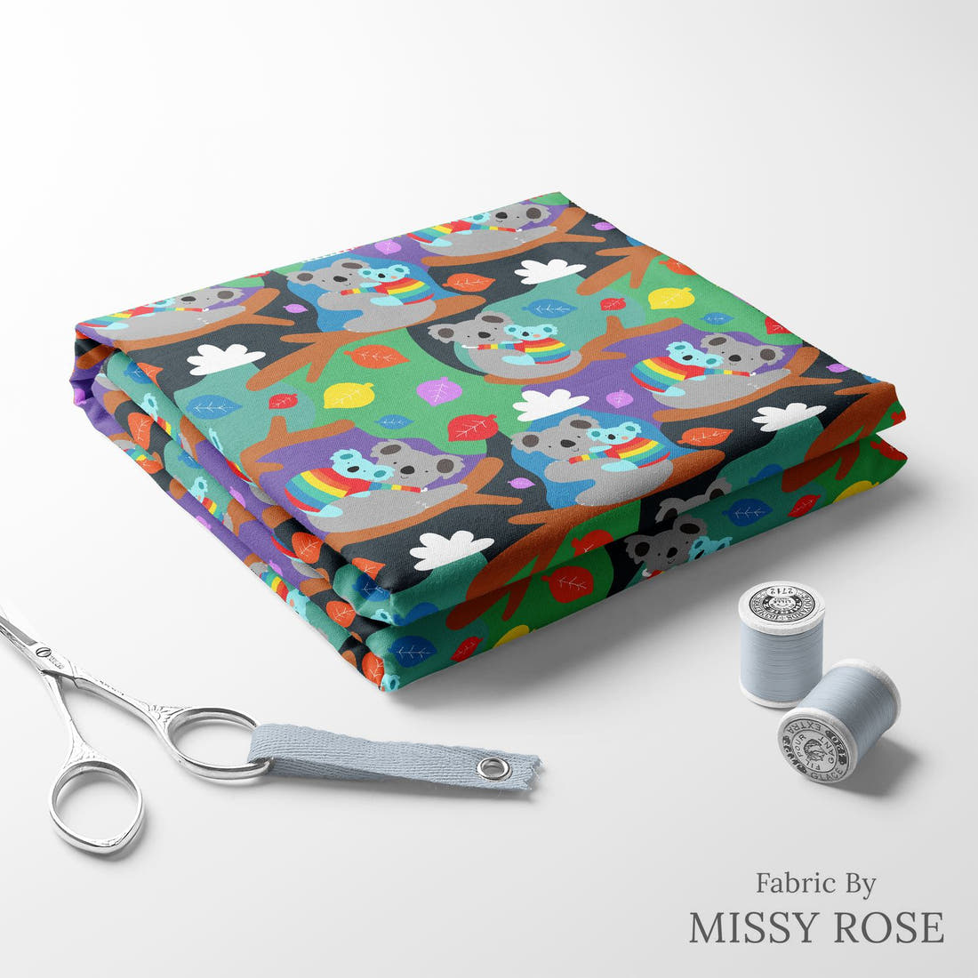 Scandi 24 folded fabric stack with matching thread - pre-order fabric Australia | Fabric by Missy Rose