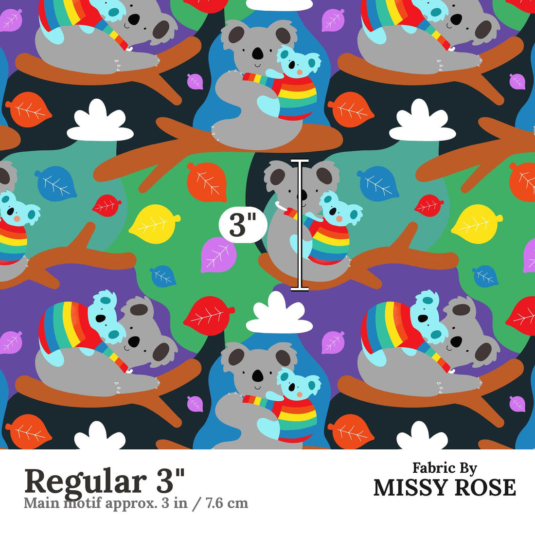 Scandi 24 Regular 3 inch print scale guide | Fabric by Missy Rose