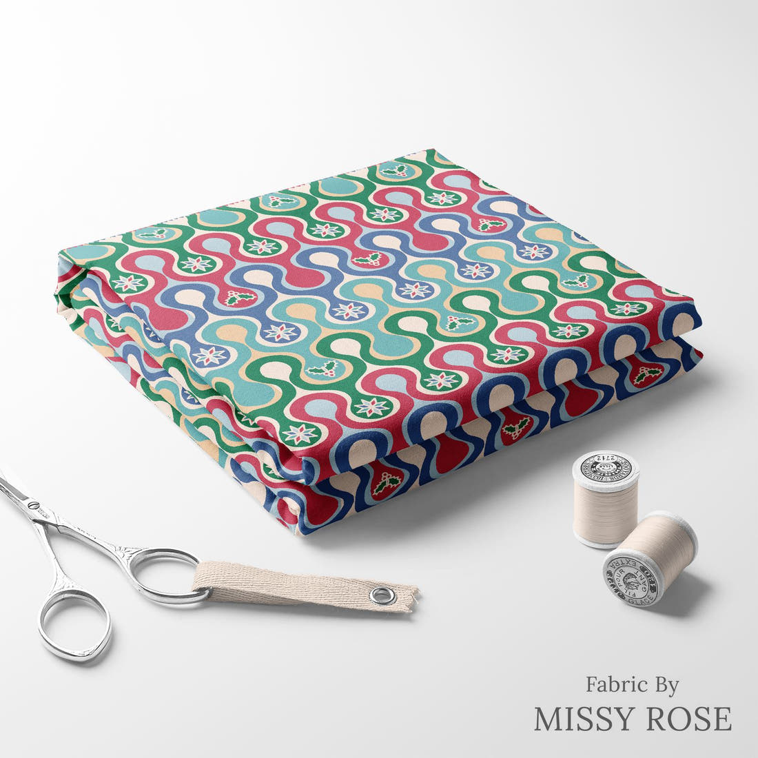 Scandi 25 folded fabric stack with matching thread - pre-order fabric Australia | Fabric by Missy Rose