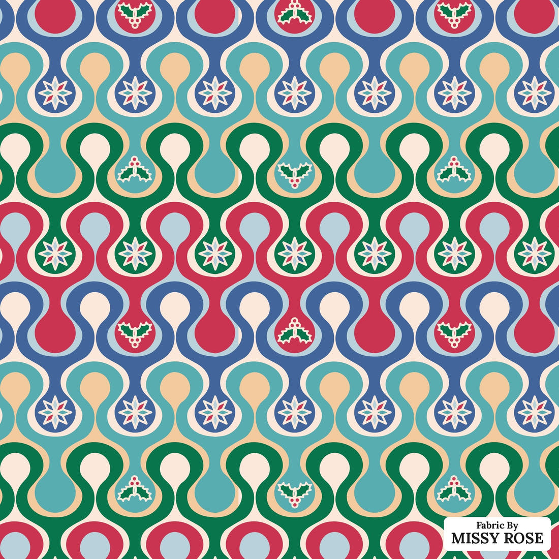 Scandi 25 - flat view of the print, zoom in for detail | Fabric by Missy Rose