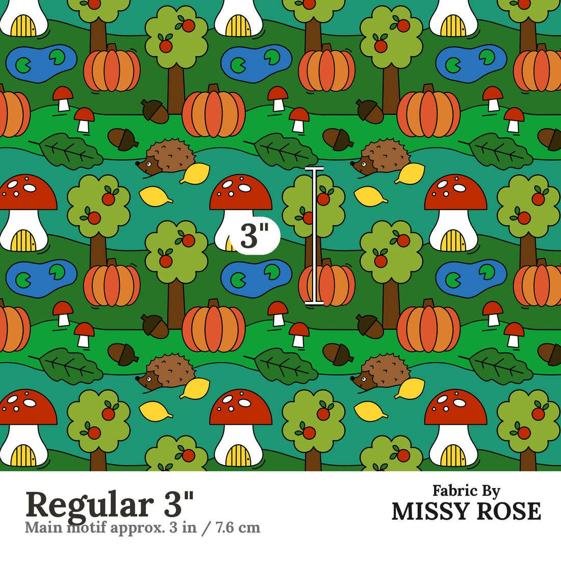 Scandi 26 Regular 3 inch print scale guide | Fabric by Missy Rose
