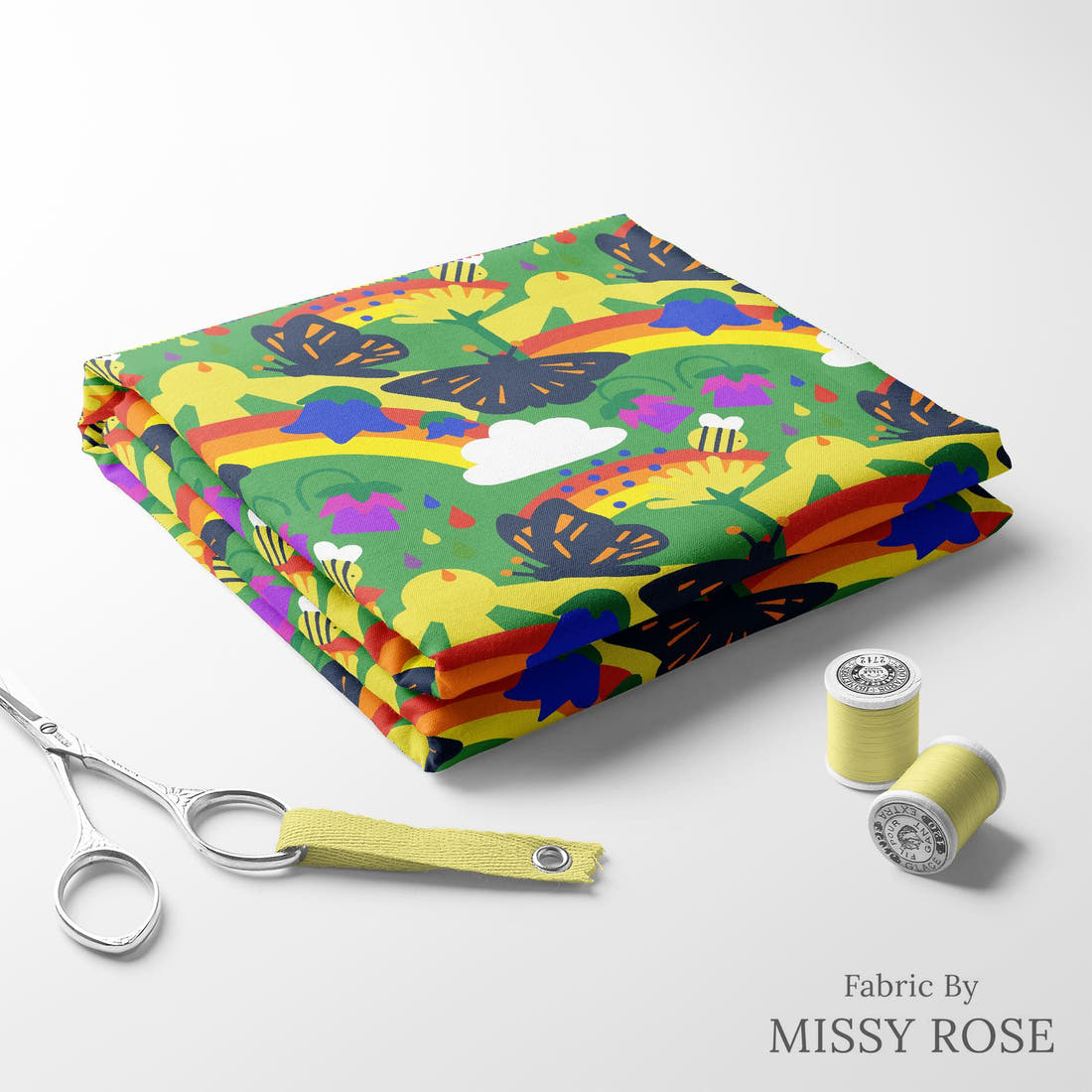 Scandi 28 folded fabric stack with matching thread - pre-order fabric Australia | Fabric by Missy Rose