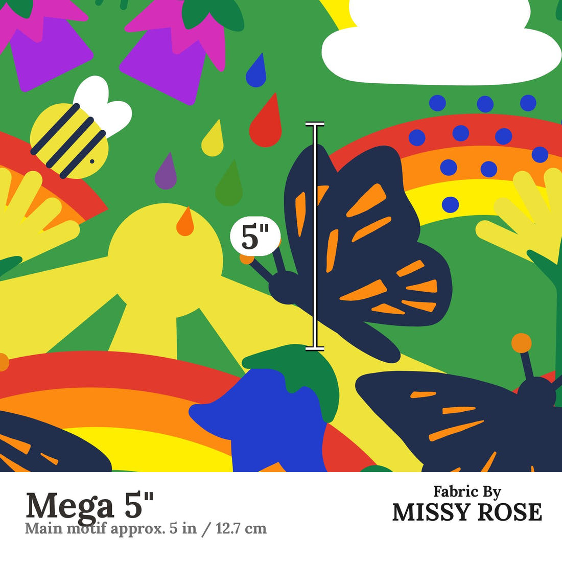 Scandi 28 Mega 5 inch print scale guide | Fabric by Missy Rose