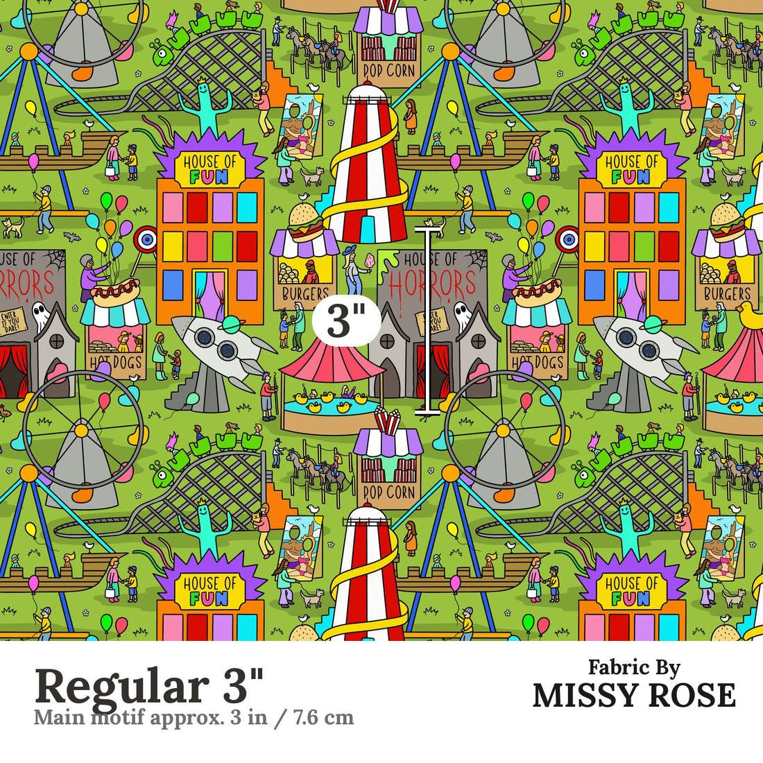 Scandi 29 Regular 3 inch print scale guide | Fabric by Missy Rose