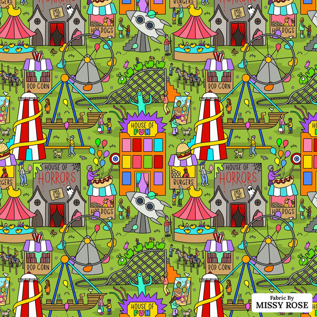 Scandi 29 - flat view of the print, zoom in for detail | Fabric by Missy Rose