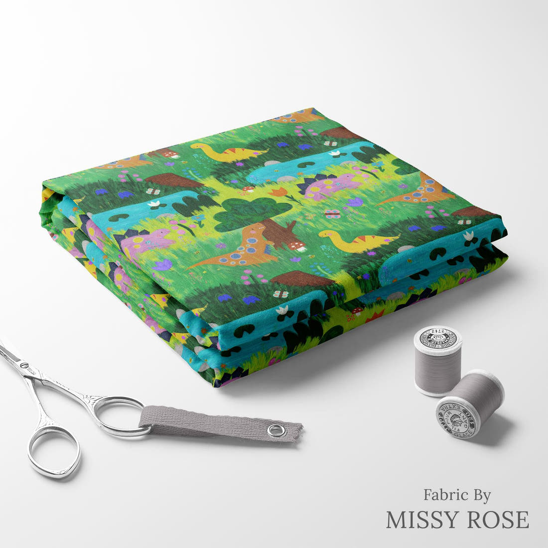 Scandi 3 folded fabric stack with matching thread - pre-order fabric Australia | Fabric by Missy Rose