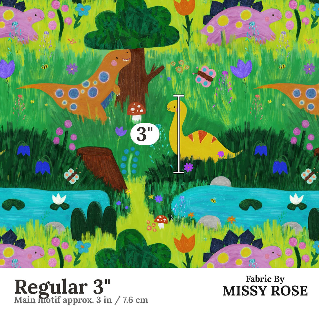 Scandi 3 Regular 3 inch print scale guide | Fabric by Missy Rose