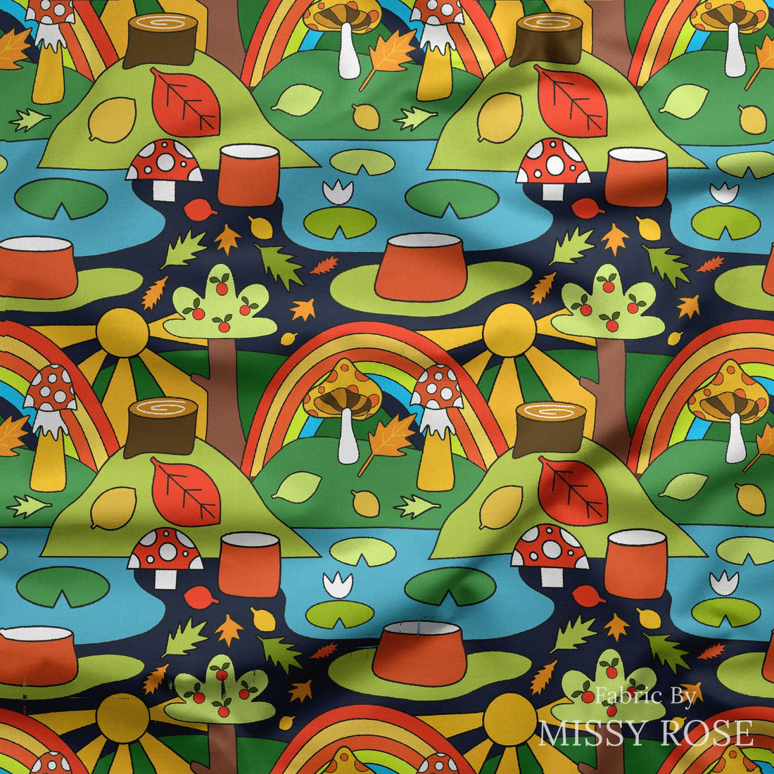 Scandi 30 draped fabric mockup - custom printed fabric by the metre | Fabric by Missy Rose