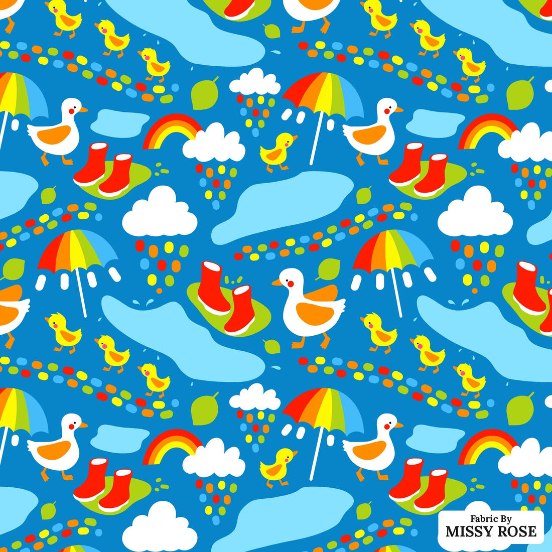 Scandi 31 - flat view of the print, zoom in for detail | Fabric by Missy Rose