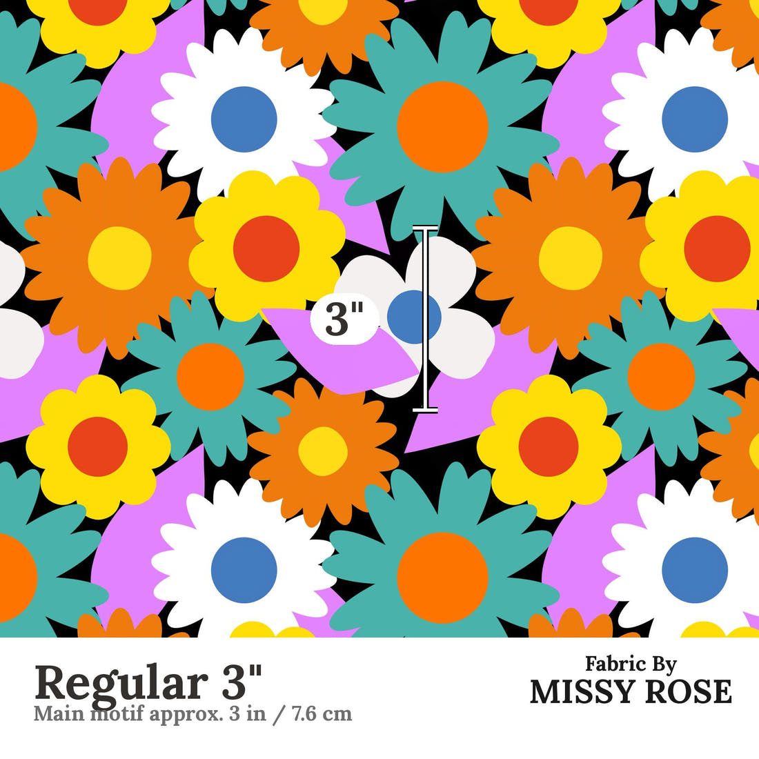 Scandi 32 Regular 3 inch print scale guide | Fabric by Missy Rose