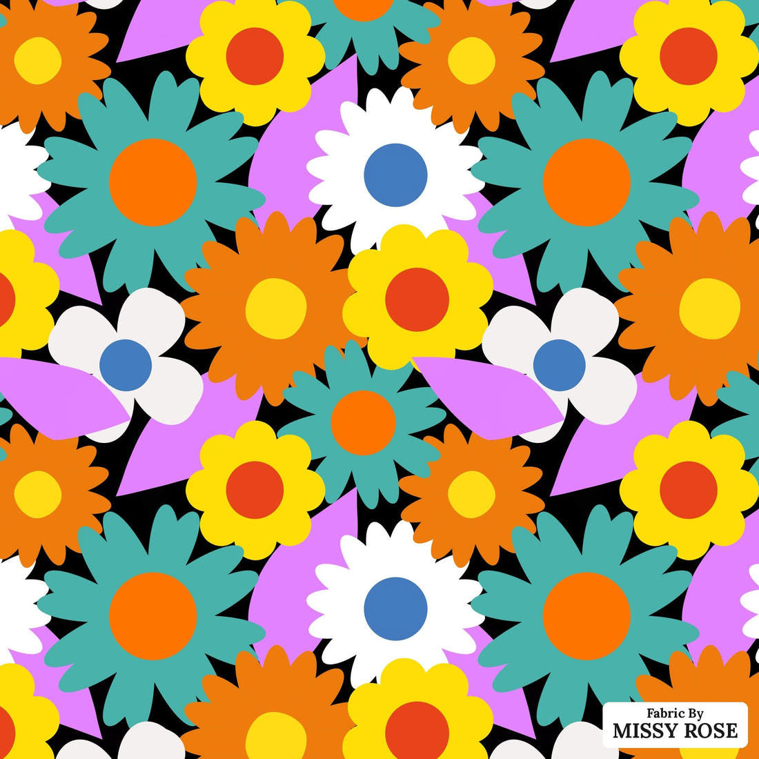 Scandi 32 - flat view of the print, zoom in for detail | Fabric by Missy Rose