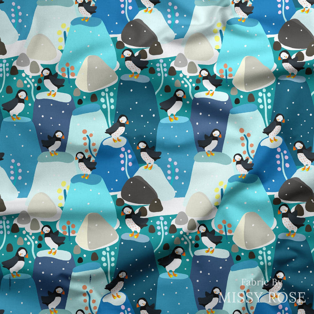 Scandi 33 draped fabric mockup - custom printed fabric by the metre | Fabric by Missy Rose