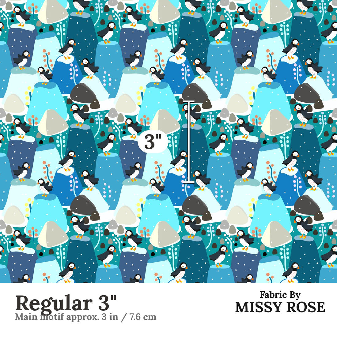 Scandi 33 Regular 3 inch print scale guide | Fabric by Missy Rose