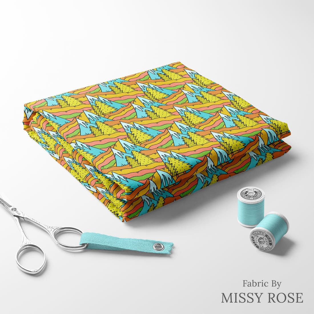 Scandi 4 folded fabric stack with matching thread - pre-order fabric Australia | Fabric by Missy Rose