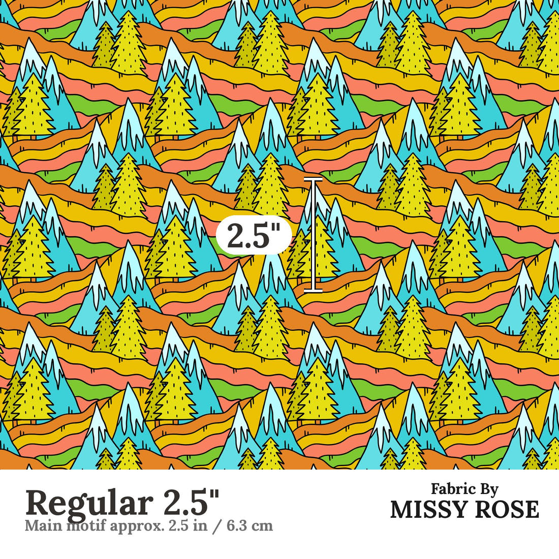 Scandi 4 Regular 2.5 inch print scale guide | Fabric by Missy Rose