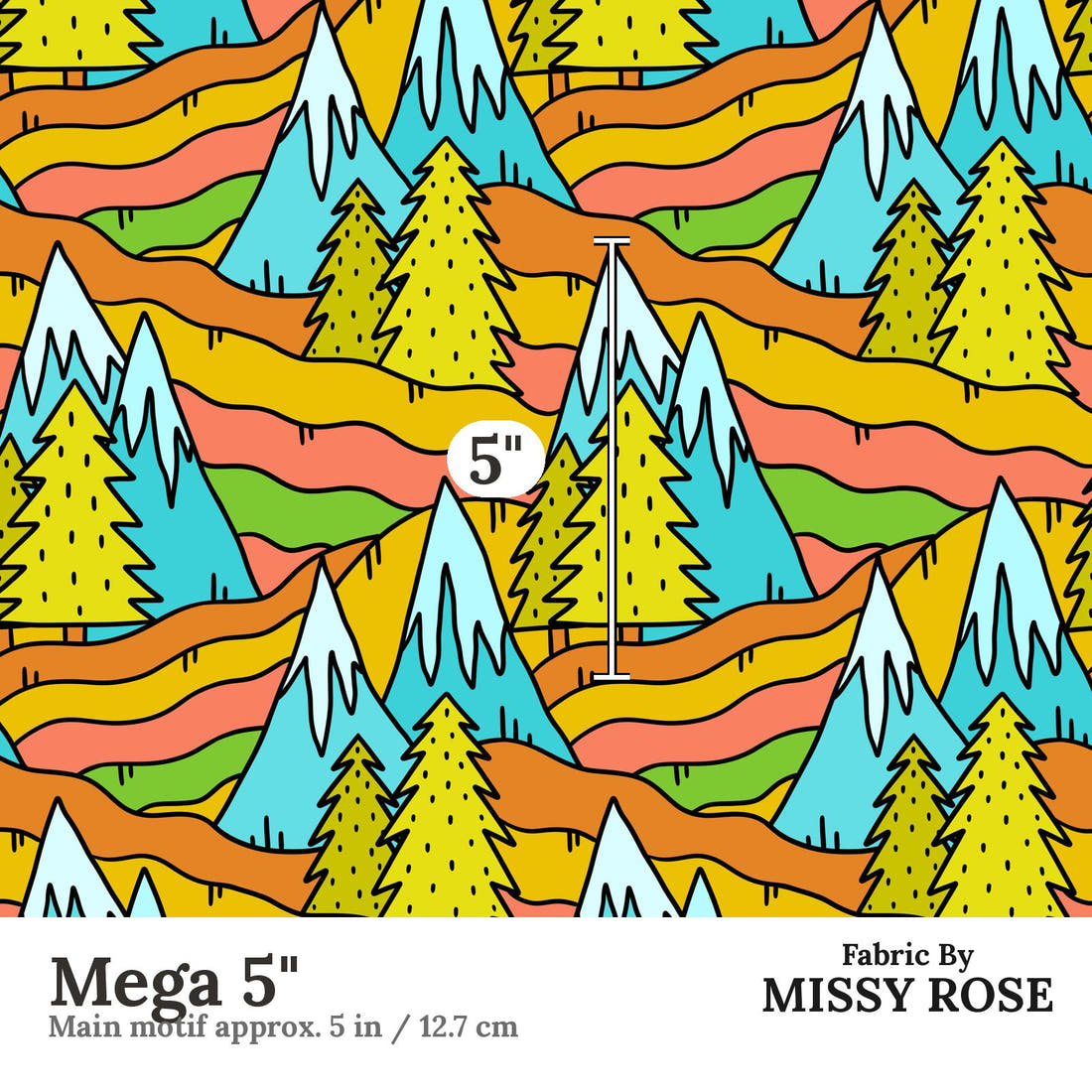 Scandi 4 Mega 5 inch print scale guide | Fabric by Missy Rose